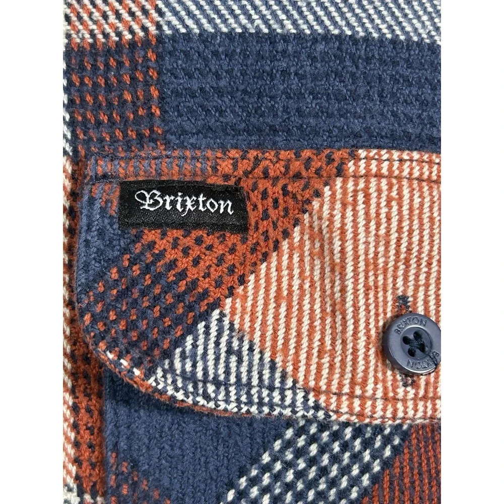 Brixton Shirt Mens Medium Red‎ Blue White Plaid Flannel Long Sleeve Button Up